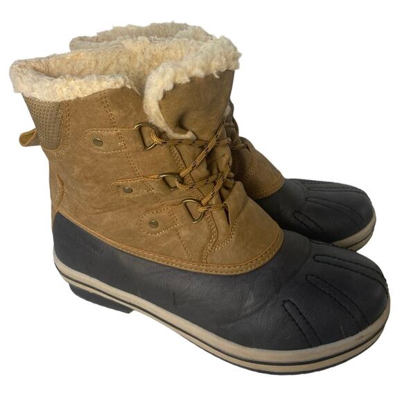 Bearpaw Women Duck Boots Warm Winter Shearling Suede Waterproof Snow Boots Sz 10 - Picture 1 of 7